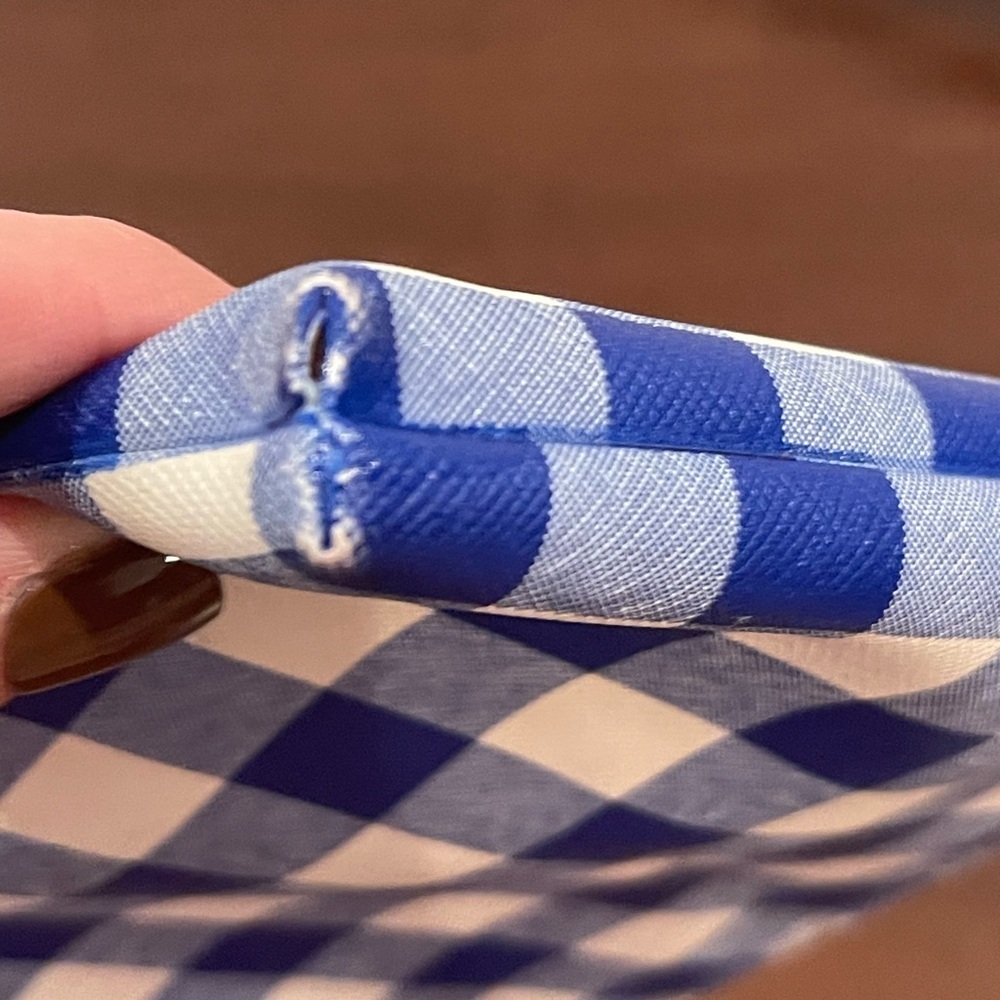 delfonics for madewell Blue Checkered gingham pouch - Picture 11 of 13